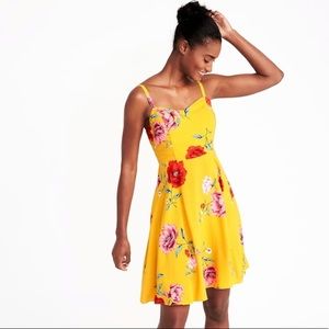 Old Navy Fit and Flare Dress in Yellow Floral